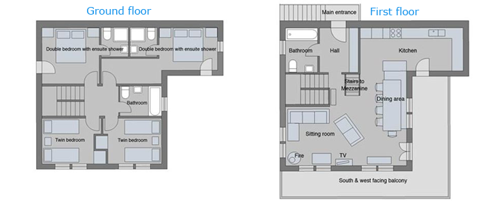 Ground and first floor layout