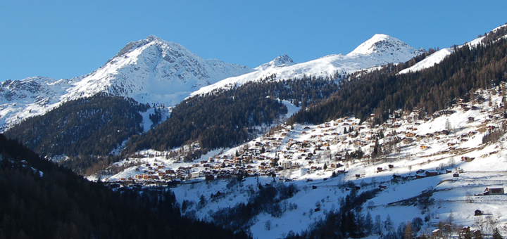 Wide view of mountains of Zinal